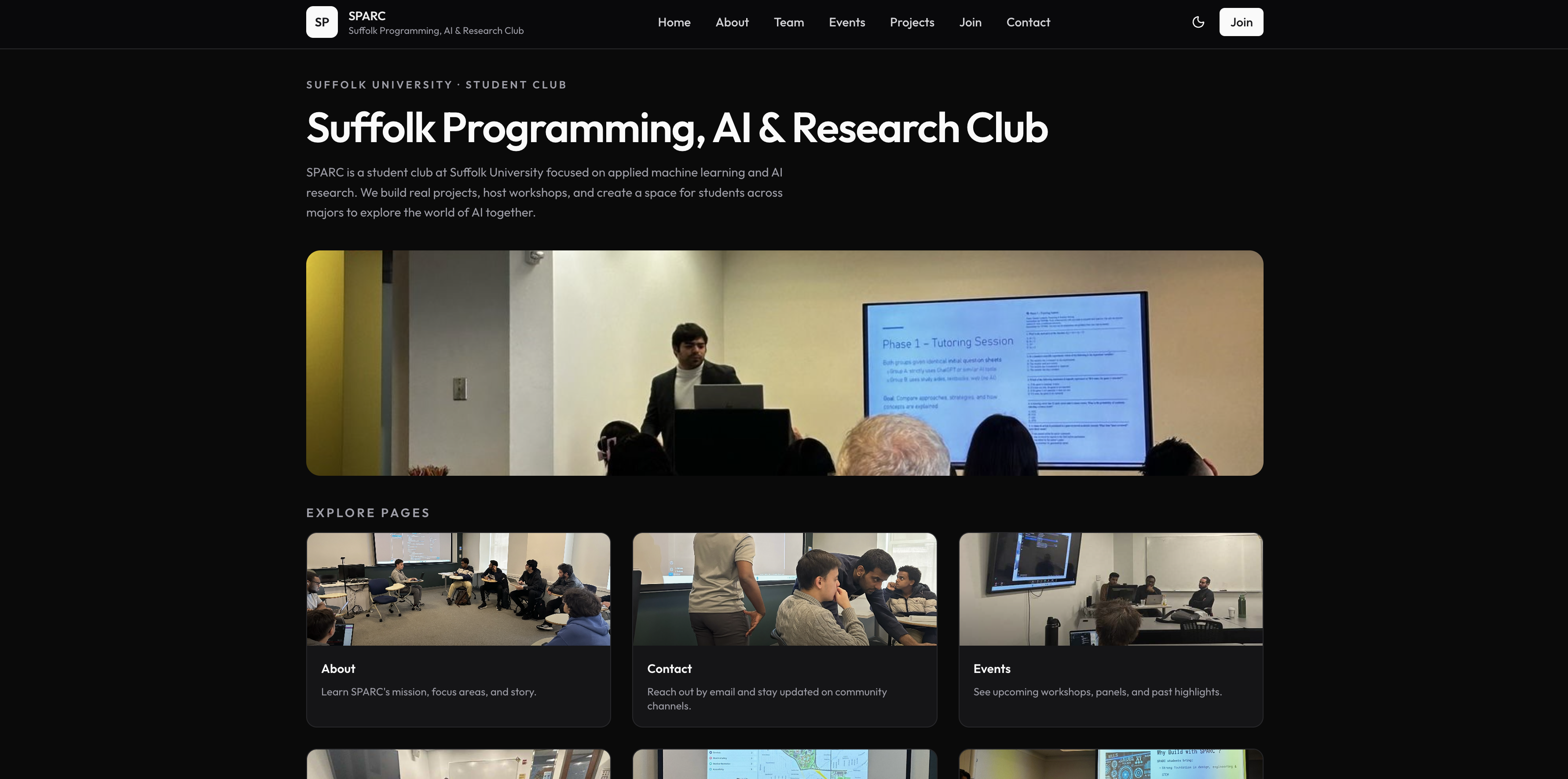 SPARC Website preview